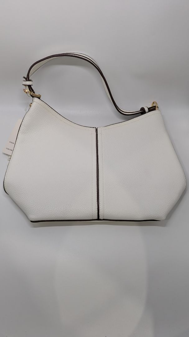 White/Mint Faux-Leather Tassel Purse