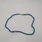 Blue/Gold Beaded Choker Necklace with Clasp