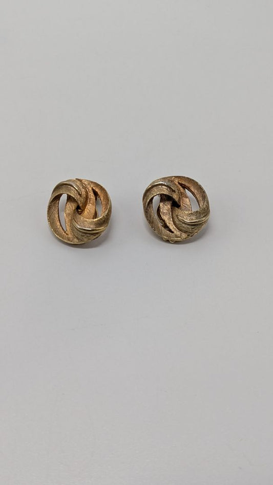 Vintage Gold Twist Clip-On Earrings