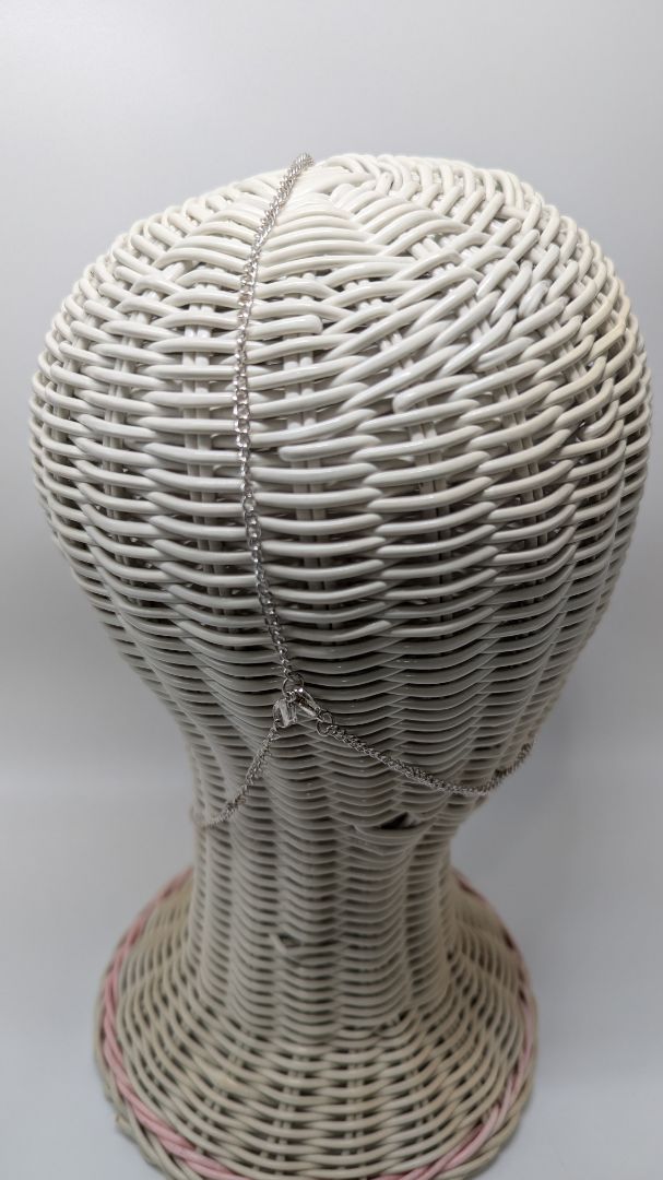 Silver/Orange Beaded Chain Headpiece Accessory