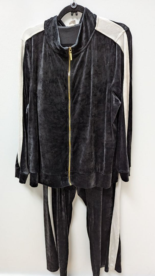 Livi Active Black Velour 2-Piece Tracksuit Clothing Set