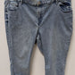 Lane Bryant Light Wash Lace Mid-Rise Signature Fit Pedal Jeans