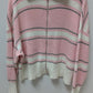 Torrid Light Pink/White/Grey Striped Zippered Sweater