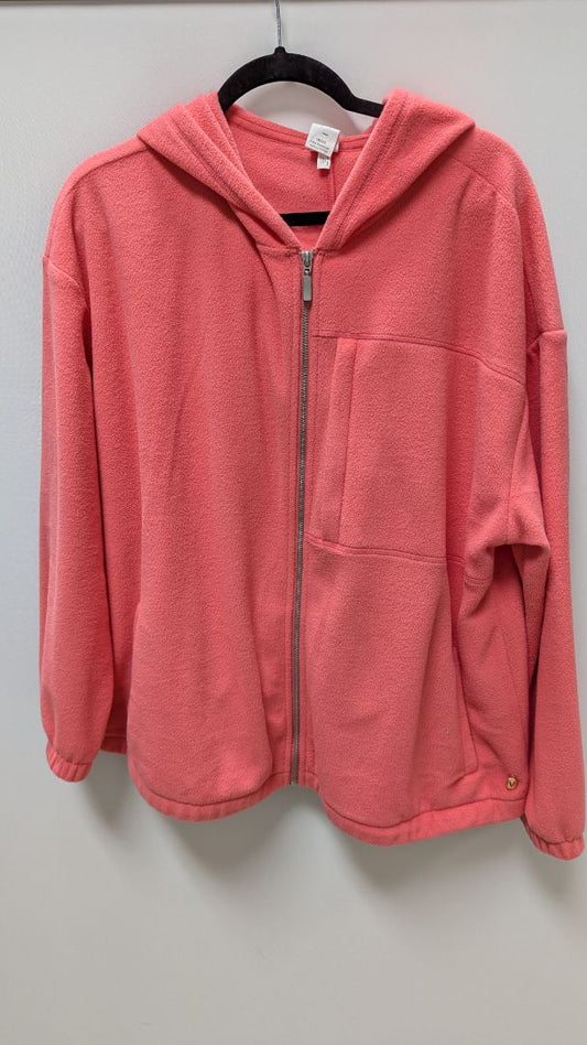 Livi Active Coral Pink Fleece Zippered Hoodie
