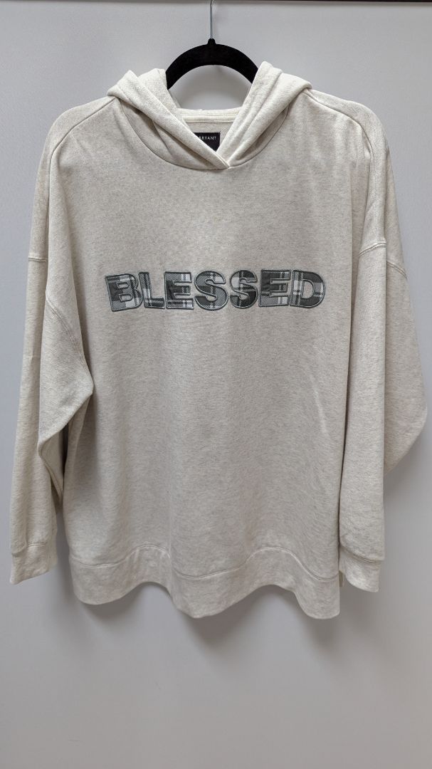 Lane Bryant Heather Ivory "Blessed" Hoodie Sweatshirt