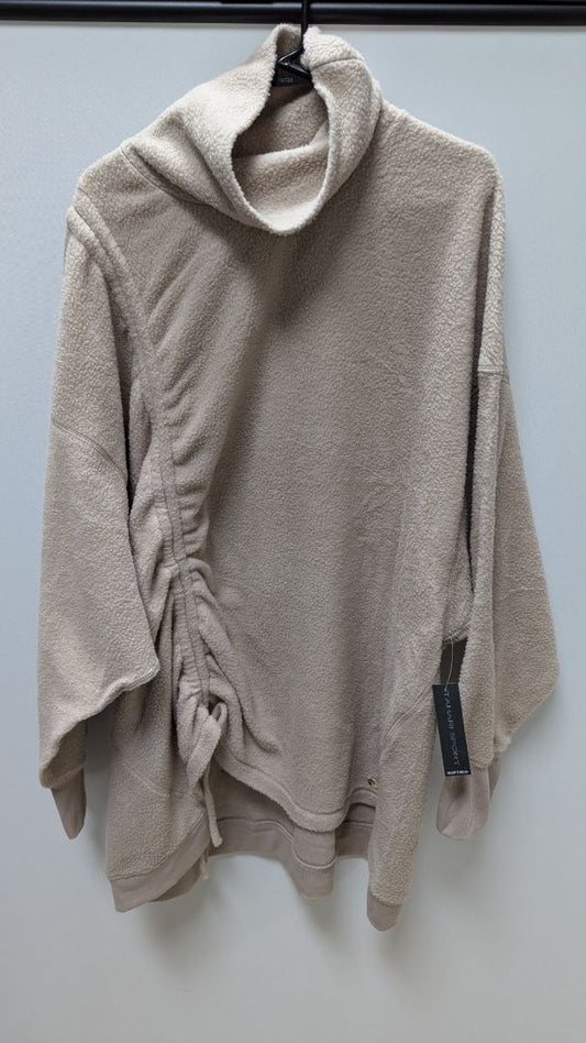 Tahari Sport Light Tan Ruched-Drawstring Sweater
