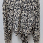 Lane Bryant Black/Beige Floral Print Wrap Blouse