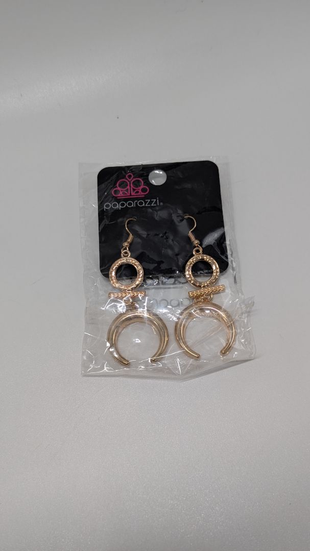 Paparazzi Gold "Majestically Moon Child" Earrings