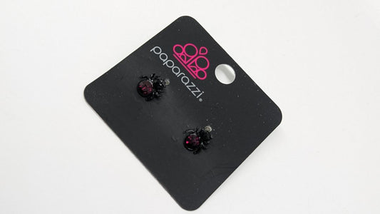 Paparazzi Black/Purple Spider Stud Earrings