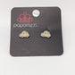 Paparazzi Cream/Silver Car Stud Earrings