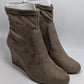Lane Bryant Taupe Faux-Suede Heeled Boots