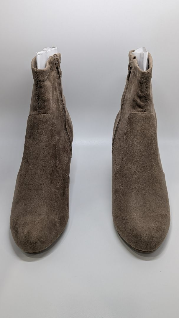 Lane Bryant Taupe Faux-Suede Heeled Boots