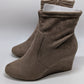 Lane Bryant Taupe Faux-Suede Heeled Boots