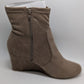 Lane Bryant Taupe Faux-Suede Heeled Boots