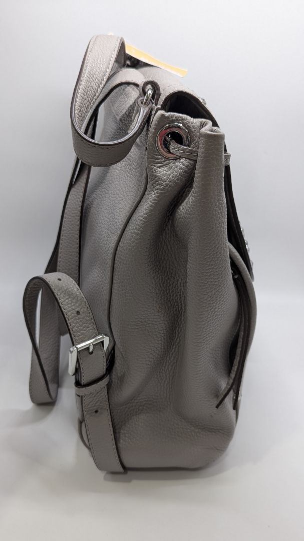 ash leather backpack Michael Kors Ash Grey Riley LG Leather Backpack – Recycled Threads