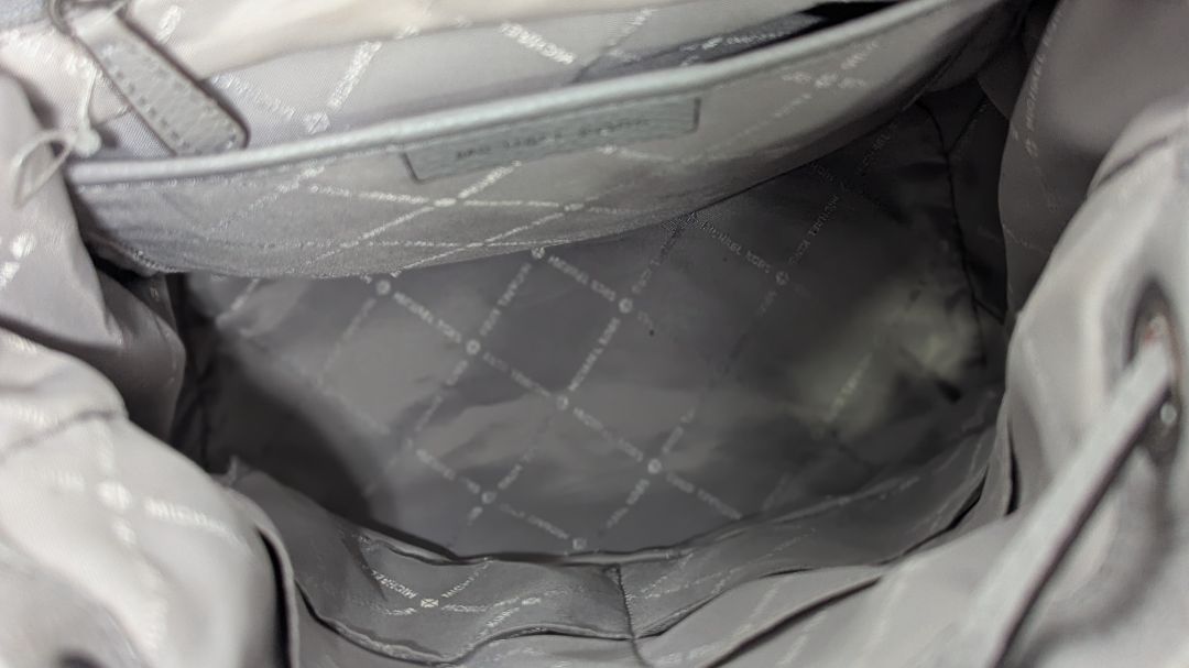 Michael Kors Ash Grey Riley LG Leather Backpack