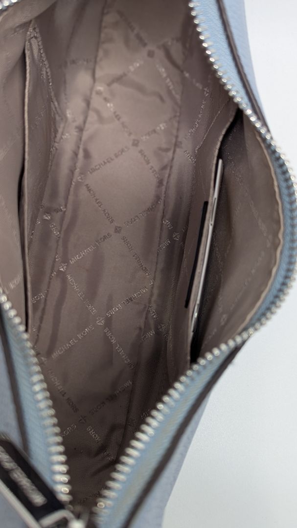 Michael Kors Pale Blue LG Zip Pouchette Purse