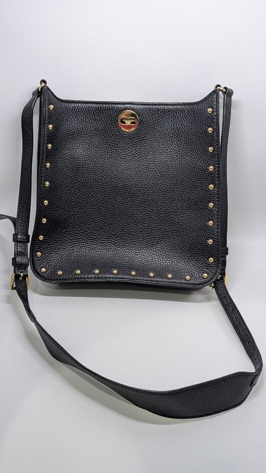 Michael Kors Black Studded NS Messenger Purse