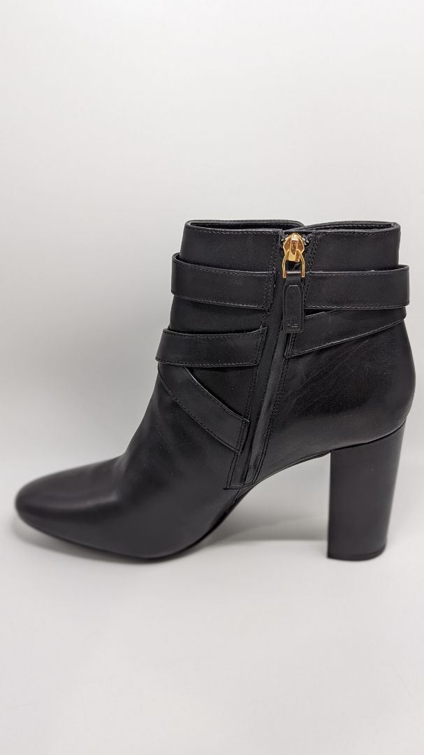 Lauren Ralph Lauren Black Addington Burnished Calf Boots