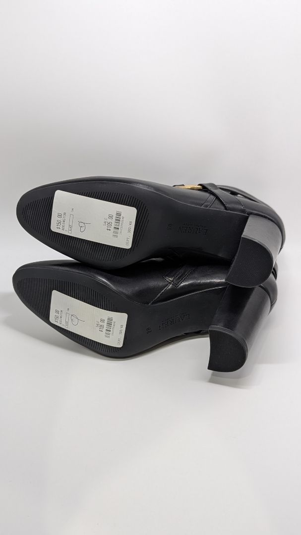 Lauren Ralph Lauren Black Addington Burnished Calf Boots