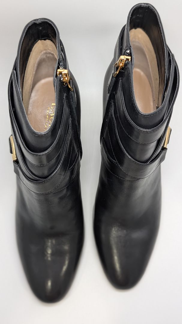 Lauren Ralph Lauren Black Addington Burnished Calf Boots