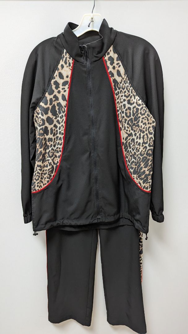 Boston Proper Black/Brown Animal Print Tracksuit