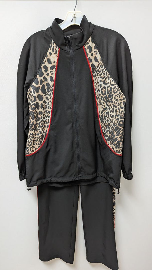 Boston Proper Black/Brown Animal Print Tracksuit