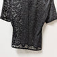 White House Black Market Black Lace Mock-Neck Blouse