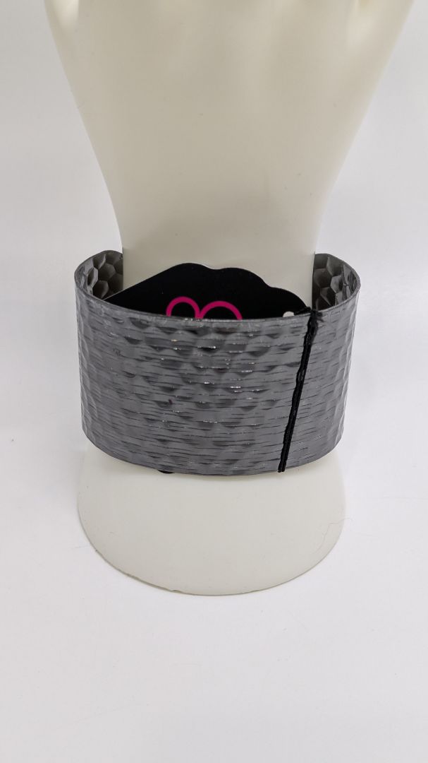 Paparazzi Blackened Silver Punched Metal Cuff Bracelet