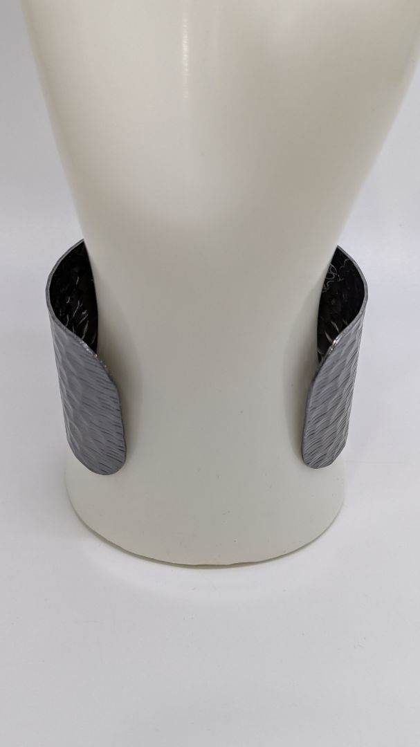 Paparazzi Blackened Silver Punched Metal Cuff Bracelet