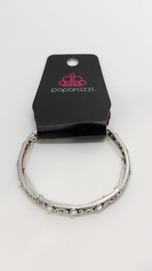 Paparazzi Thin Silver Stretchy Metal Bracelet