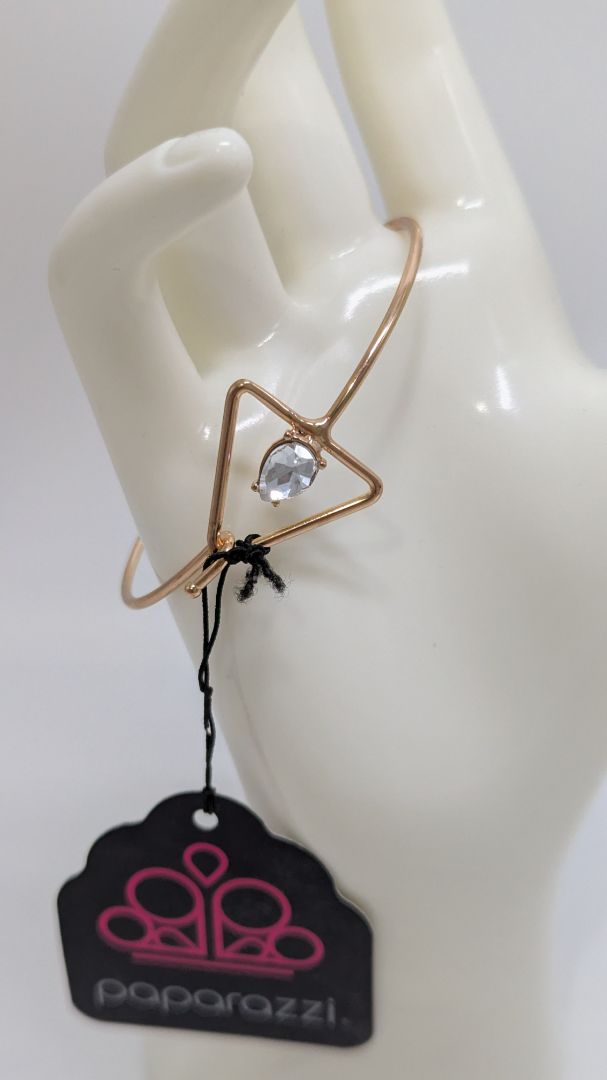 Paparazzi Gold Triangle Hooked Bangle Bracelet