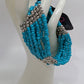Paparazzi Turquoise/Silver Multi-Strand Beaded Bracelet