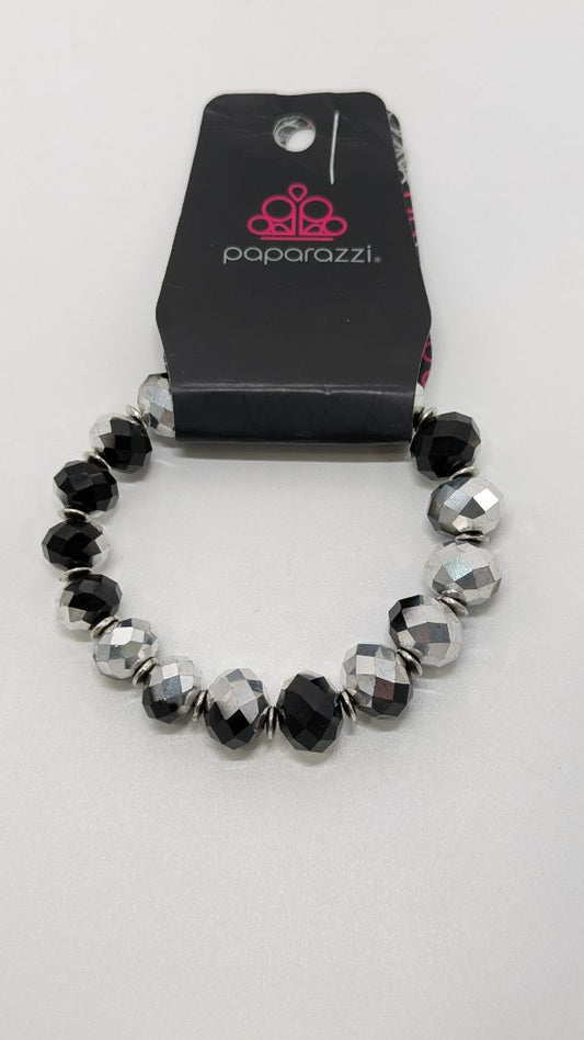 Paparazzi Black/Silver Ombre Beaded Bracelet