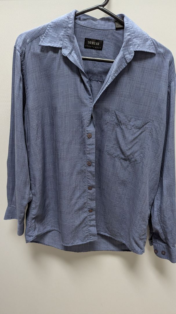 SQ Wear Sportwear Dark Blue Plaid Button-Down Shirt