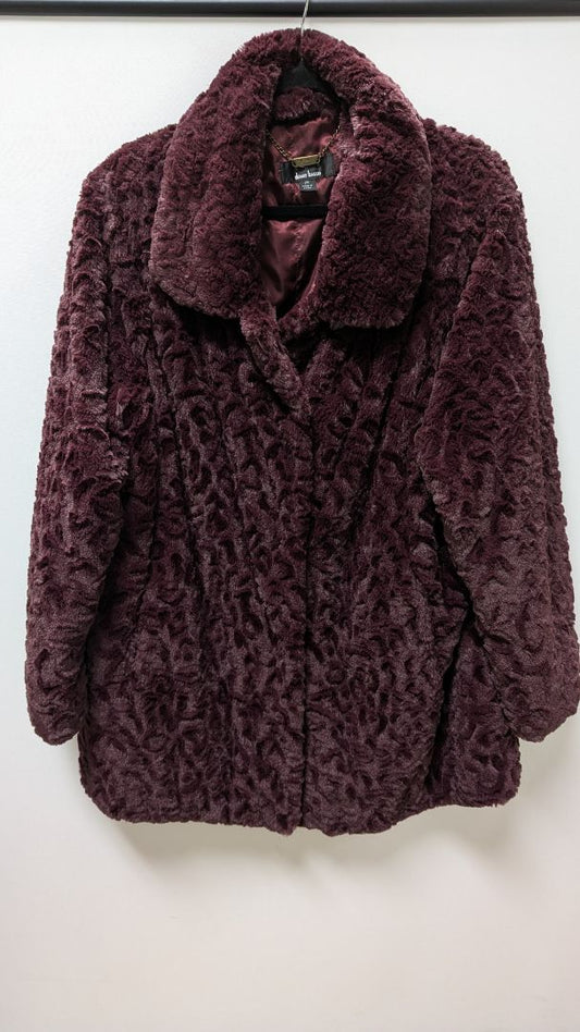 dennis by dennis basso Dark Purple Faux-Fur Coat