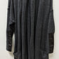 Kate & Mallory Dark Grey Faux-Leather Cuff Cardigan