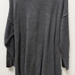 Kate & Mallory Dark Grey Faux-Leather Cuff Cardigan
