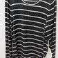 maison jules Black/White Striped Button-Hem Sweater
