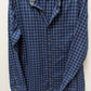 Van Heusen Dark Blue/Black Plaid "Never Tuck" Slim-Fit Flannel Shirt