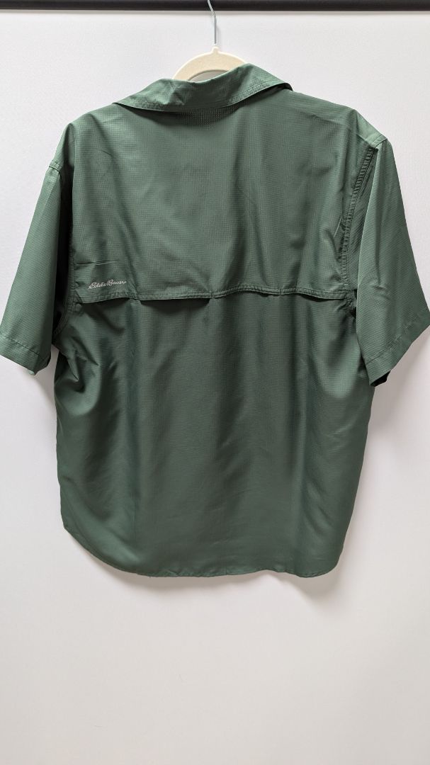 Eddie Bauer Dark Green Casual Active Button-Down Shirt