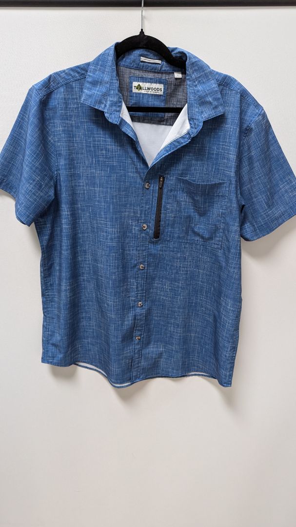 Tallwoods Blue Printed Button-Down Shirt