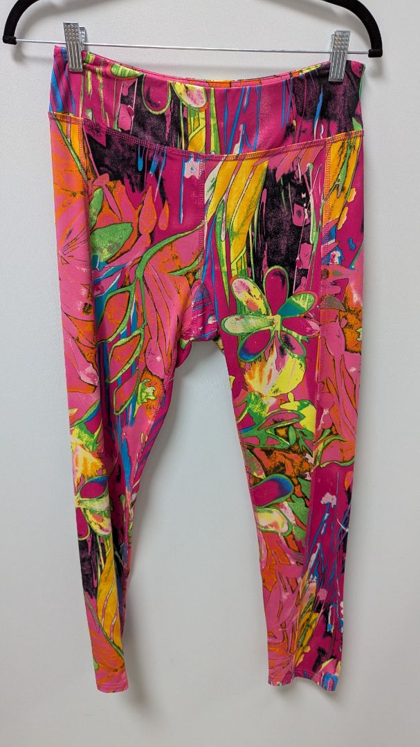 Kate & Mallory Pink Abstract Printed Skinny Leggings