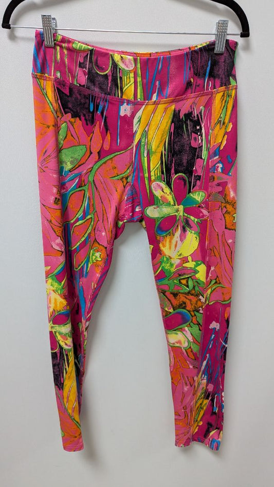 Kate & Mallory Pink Abstract Printed Skinny Leggings