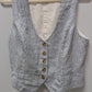 Banana Republic Navy/White Striped Linen Vest