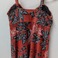 Red/Black Floral Tankini Swim Top