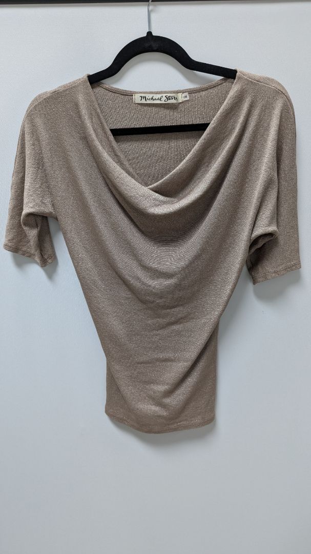 Michael Stars Taupe Short Sleeve Sweater
