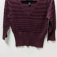 Express Dark Purple Shimmer Striped Sweater