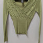 Say What? Green Y2K Sequin Silk-Blend Sweater