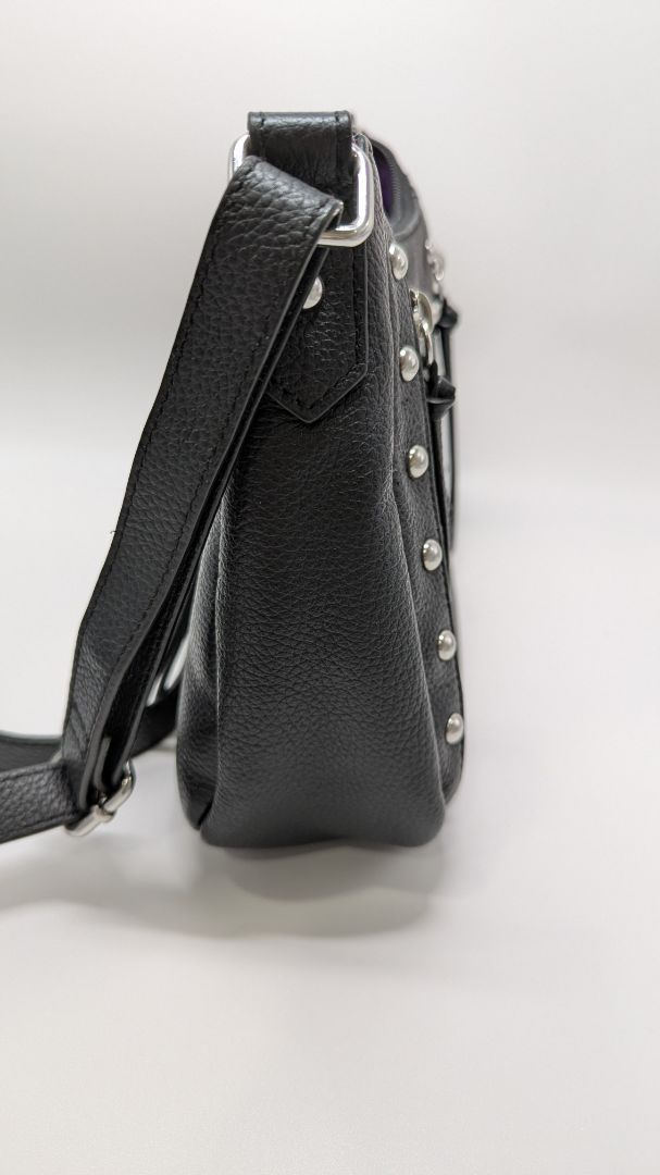 Harley Davidson Black Studded Rider Leather Crossbody Purse